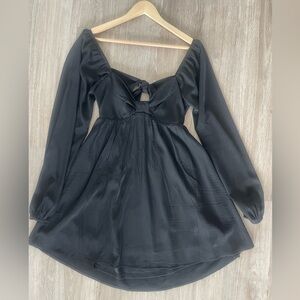 Altar'd State Jaida Bow Black Mini Dress